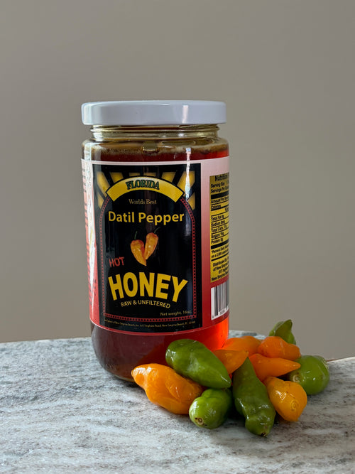 Datil Pepper Infused Black Mangrove Honey – Sweet, Smokey, and with a little kick! 🌶️
