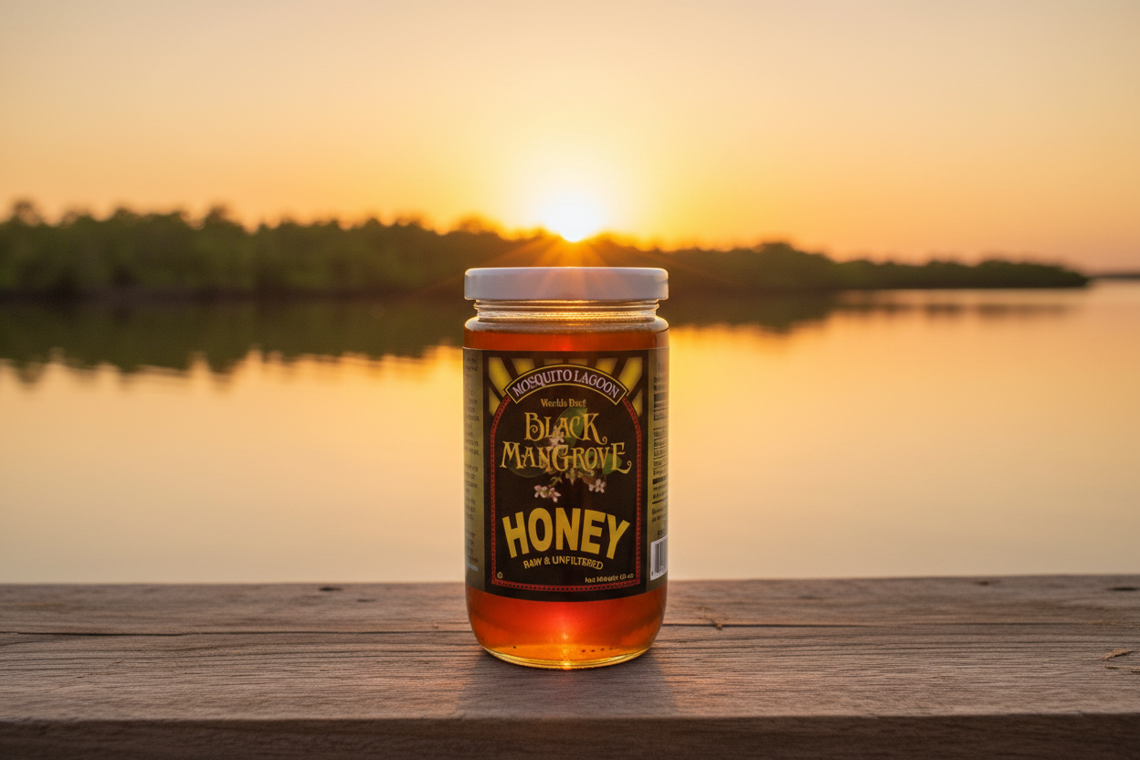 Black Mangrove Honey sunset product shot