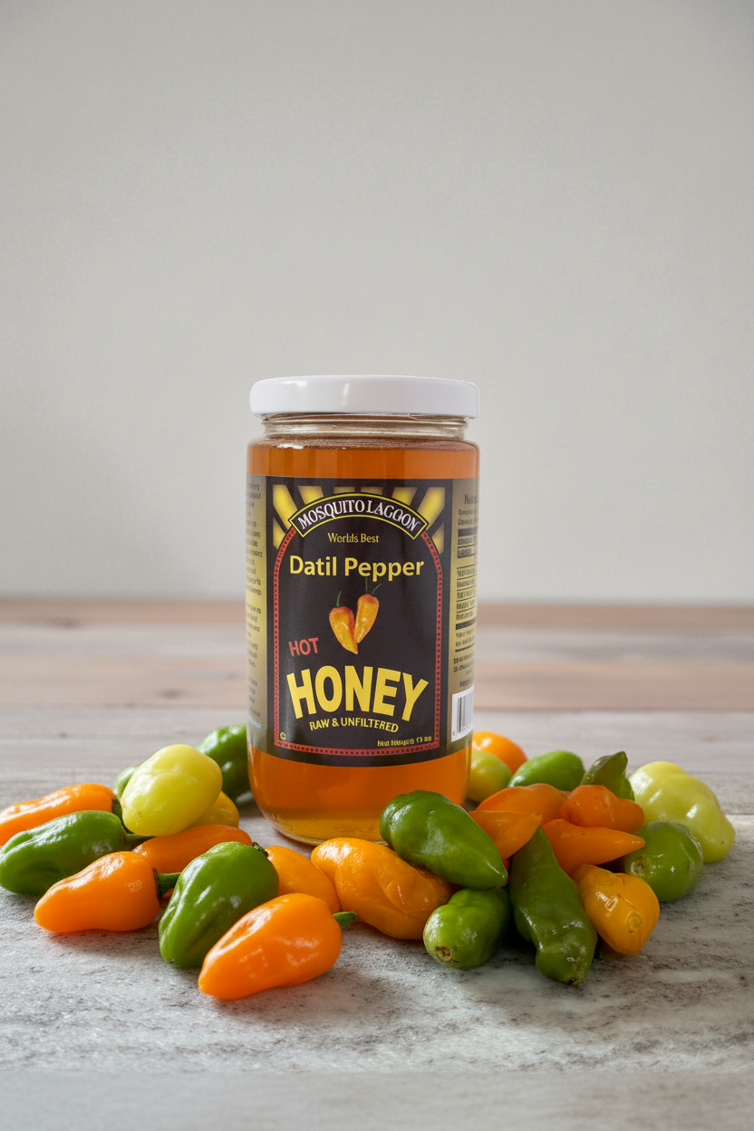 Datil Pepper Infused Black Mangrove Honey – Sweet, Smokey, and with a little kick! 🌶️